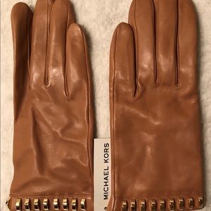 ***BRAND NEW*** MICHAEL KORS TAN LEATHER GLOVES